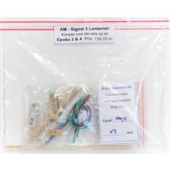 Automatisk mellemblok ( AM ) signal med 3 lanterner. komplet