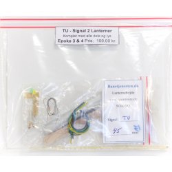 Togvejs udkrsels signal med 2 lanterner. komplet