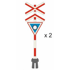 Overk�rselssignal m/kryds for flerspor u/klokke