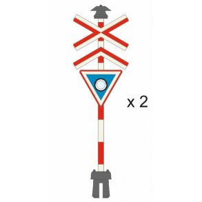 Overk�rselssignal m/kryds for flerspor m/klokke