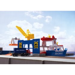 Havn med Skib og Kran 