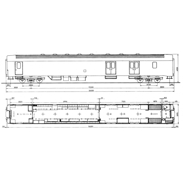 DSB P "UIC" Postvogn. Nummervariant.