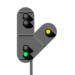 Indkrsels signal med forgrening hjre. 4+1 lanterner. komplet