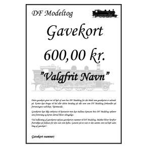 Gavekort p 600,00 kr.