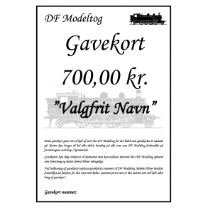 Gavekort p 700,00 kr.
