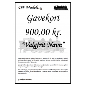 Gavekort p 900,00 kr.