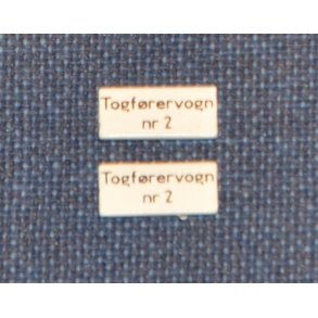 TOGFRERVOGN nr. 2 - Skilt til vognsiden 