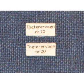 TOGFRERVOGN nr. 20 - Skilt til vognsiden