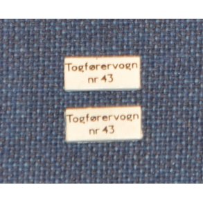 TOGFRERVOGN nr. 43 - Skilt til vognsiden 